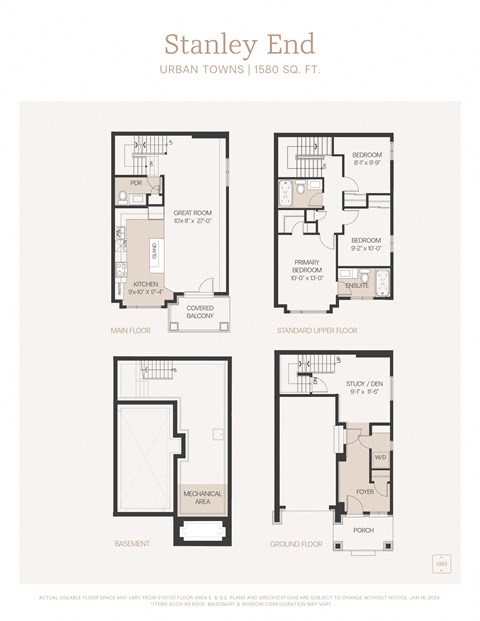 the floor plan of the stanley end residences